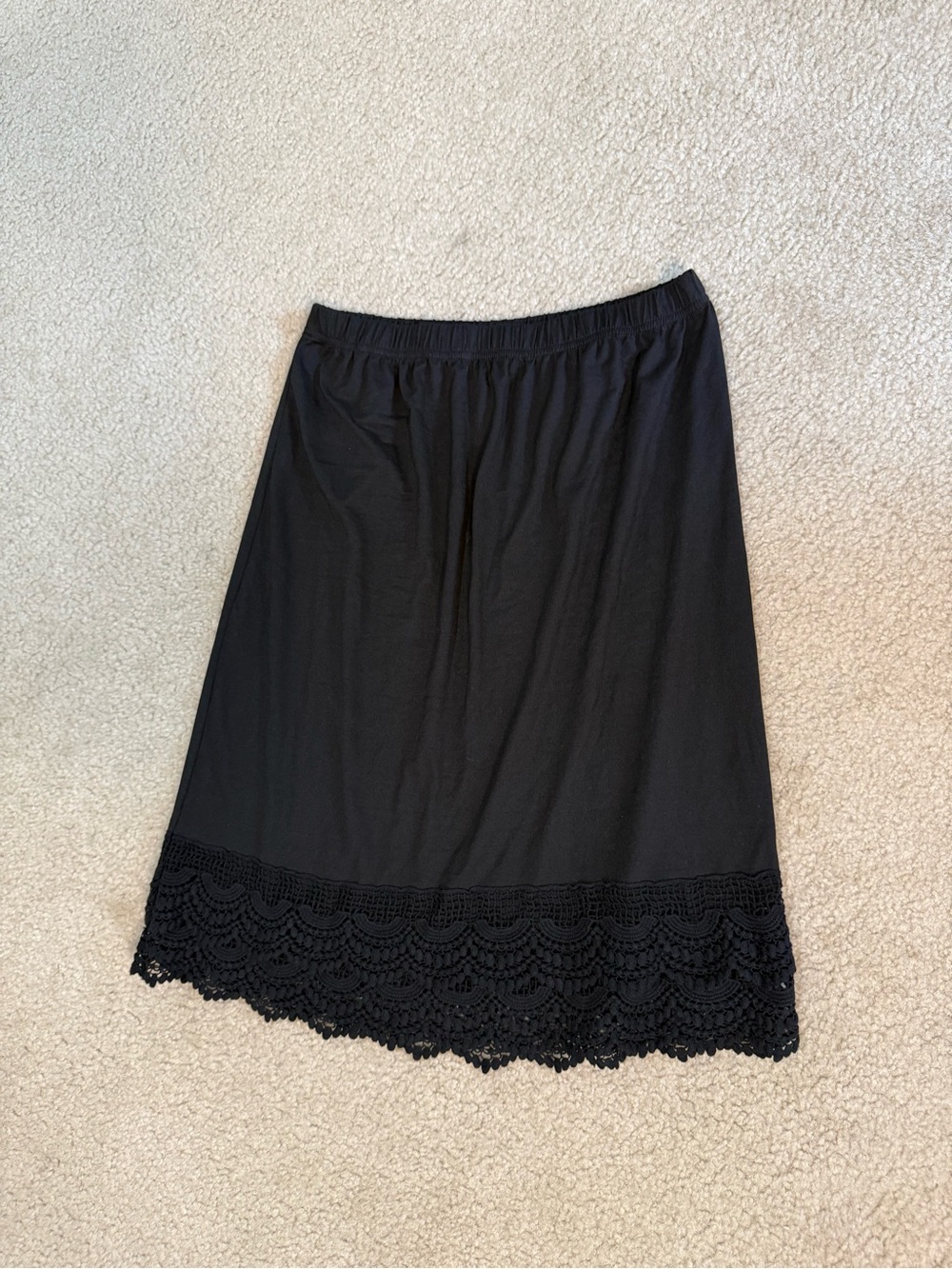 Black Lace-Hem Women's Skirt